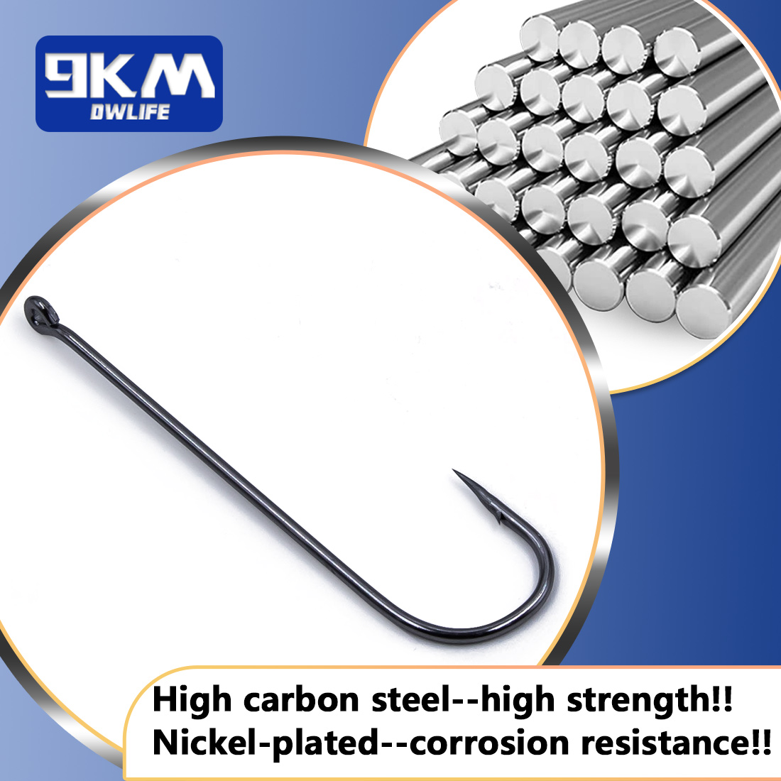 9KM Aberdeen Hooks lange steel - Fishing Hook Offset recensie en prijs