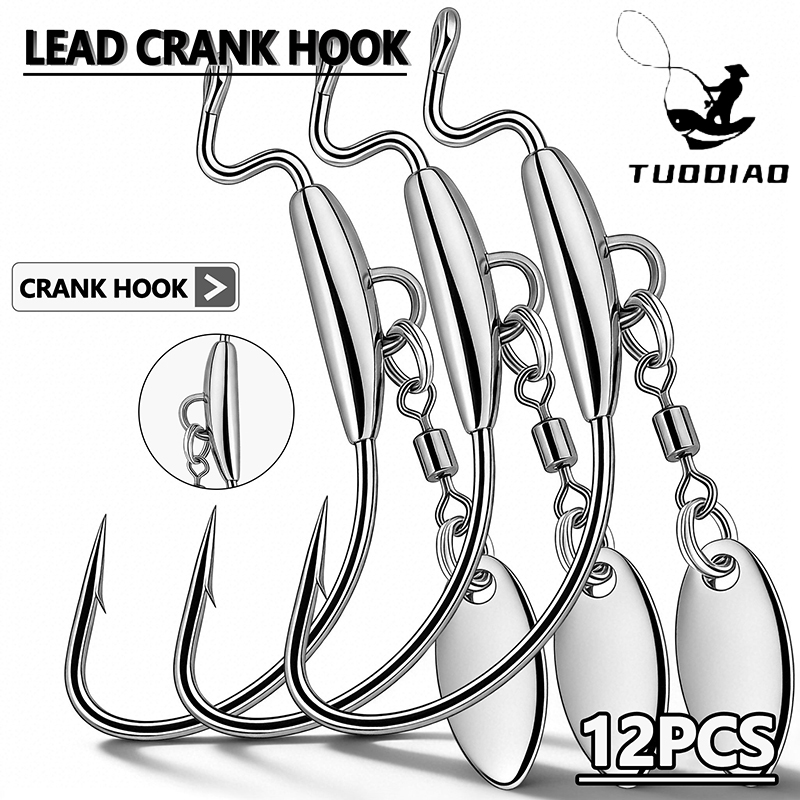 [TUODIAO] Crank Hook Jig Heads - Fishing Hook Weedless recensie en prijs