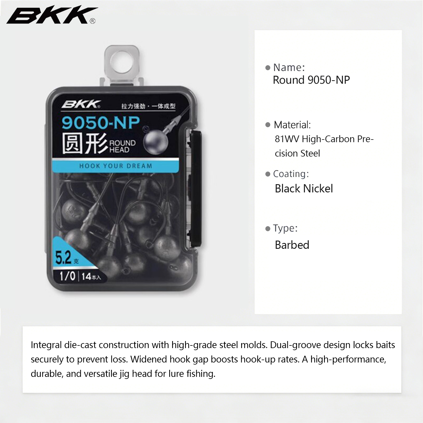 BKK 9050-NP Jig Head Haken, Ro - Fishing Hook Weedless recensie en prijs